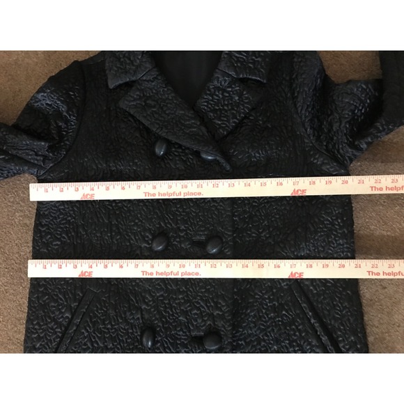 Bergdorf Goodman Main Street Fashion Coat Black Textured Satin Quilted vintage - Picture 13 of 16